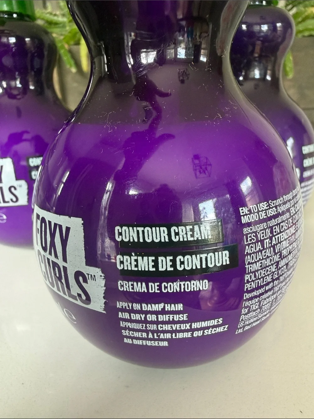 3 BedHead Foxy Curls Curl Enhancer - Purple Bottle with Green Pump